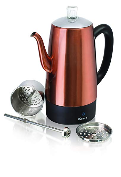 Euro Cuisine PER08 Electric Percolator 8 Cup Stainless Steel Coffee Pot Maker