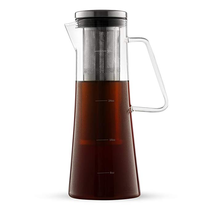 Cold Brew Coffee Maker - Iced Coffee Glass Pitcher 32oz with Sealing Removable Filter