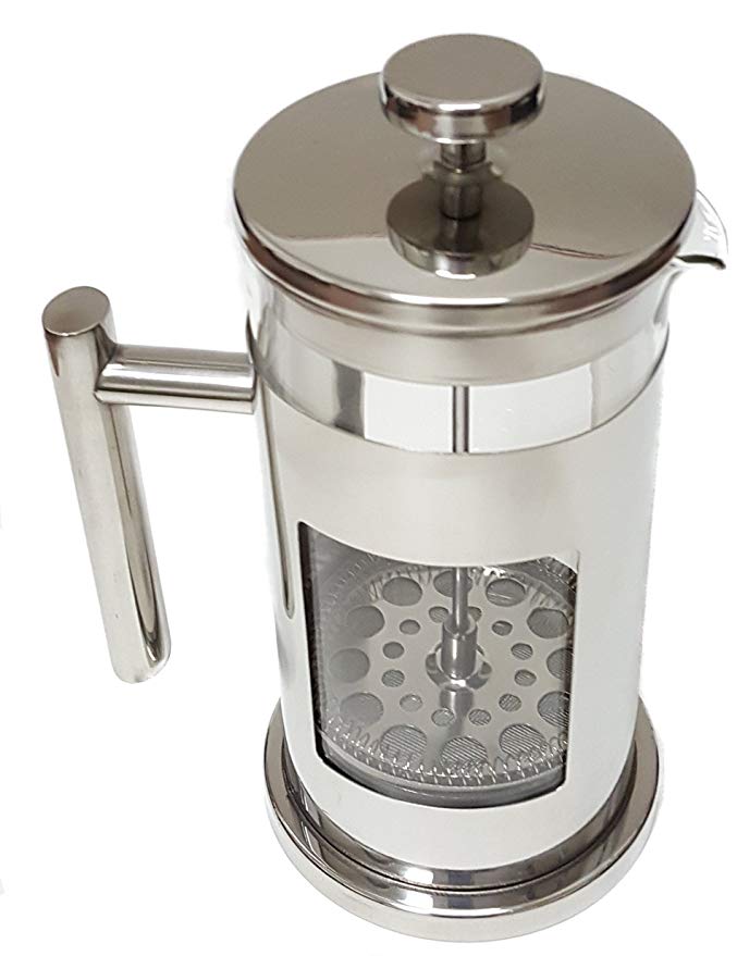 Pod-Brew Stainless Steel & Glass French Press • Cafetiere • Coffee & Tea Press • Makes up to 1 Quart!