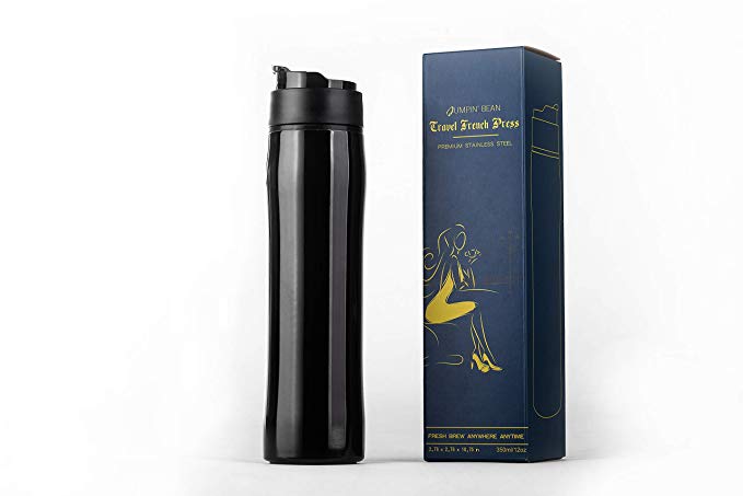 Travel French Press Coffee Maker | Portable Coffee Press | Travel Coffee Tumbler | Iced Coffee | Tea Maker | Vacuum Insulated | Premium Stainless Steel BPA Free | Durable Easy-Cleaning | 12oz 350ml