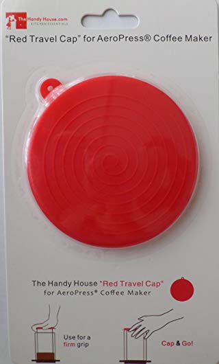 The Handy House Travel Cap for AeroPress Coffee Maker, Red