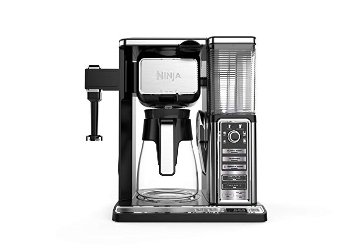 Ninja Coffee Bar Auto-iQ Programmable Coffee Maker with 6 Brew Sizes, 5 Brew Options, Milk Frother, Removable Water Reservoir and Glass Carafe (CF091)